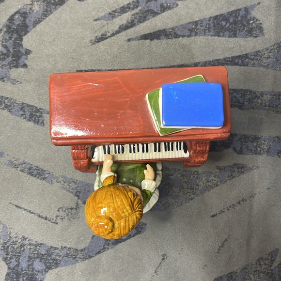 Vtg Toyo Porcelain Girl at Piano Music Box Japan, Plays The Blue Danube Waltz - Picture 6 of 11